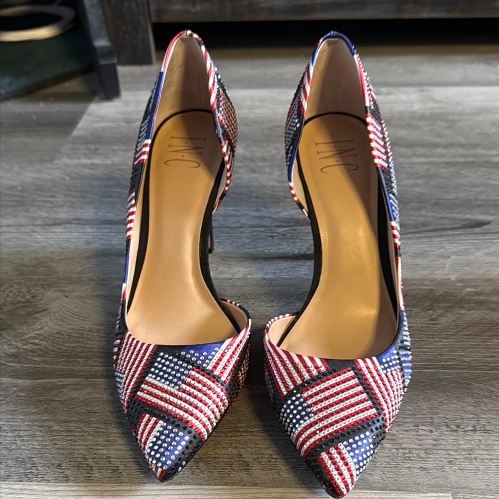 INC International Concepts Women's Patriotic Heels - Red, White, and Blue